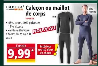 Norma TOPTEX SPORT Caleçon ou maillot de corps homme offre