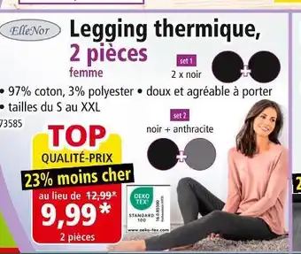 Norma ElleNor Legging thermique, 2 pièces femme offre