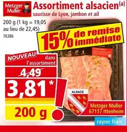 Norma METZGER MULLER Assortiment alsacien saucisse de lyon, jambon et ail offre