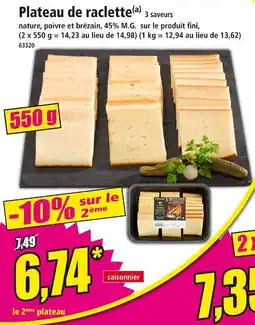 Norma Plateau de raclette 3 saveurs offre