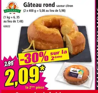 Norma GECCHELE Gâteau rond saveur citron offre