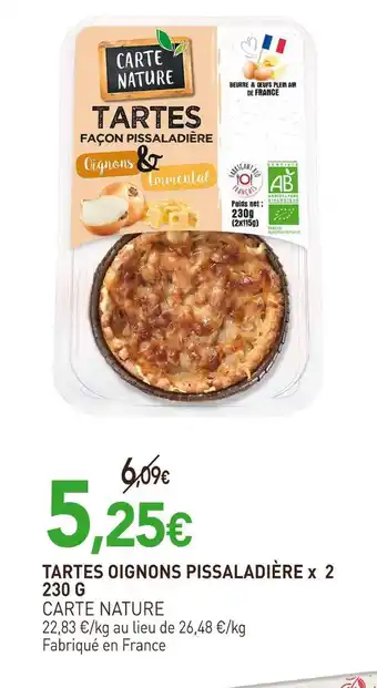 naturéO CARTE NATURE Tartes oignons pissaladière x 2 offre