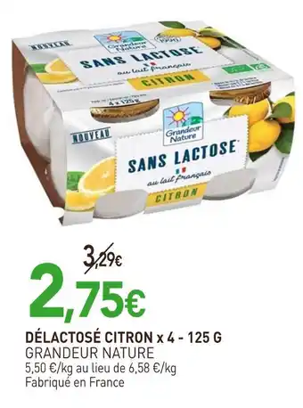 naturéO GRANDEUR NATURE Délactosé citron x 4 offre