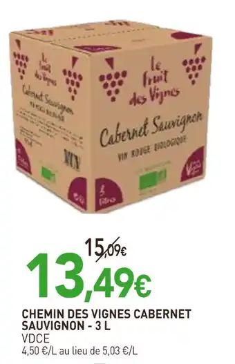 naturéO VDCE Chemin des vignes cabernet sauvignon - 3 l offre