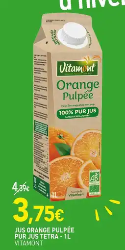 naturéO VITAMONT Jus orange pulpée pur jus tetra - 1l offre