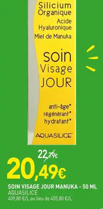 naturéO AQUASILICE Soins visage jour manuka offre