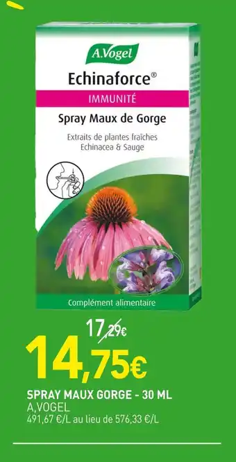 naturéO A.VOGEL Spray maux de gorge offre