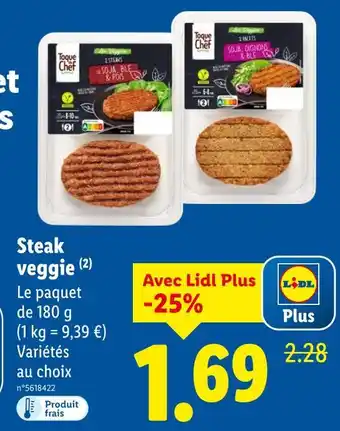 Lidl Toque du Chef Steak veggie offre