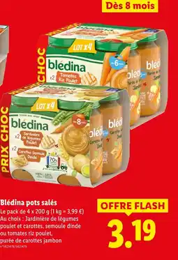 Lidl Blédina Blédina pots salés offre