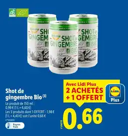 Lidl SOLEVITA Shot de gingembre Bio offre