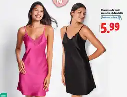 Lidl Chemise de nuit en satin et dentelle offre