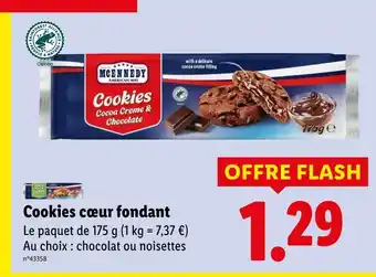 Lidl MCENNEDY Cookies cœur fondant offre