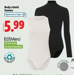 Lidl ESMARA Body côtelé femme offre