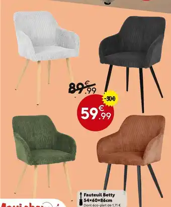 Maxi Bazar Fauteuil Betty 54X60X86cm offre