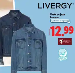 Lidl Livergy Veste en jean homme offre