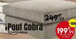 Maxi Bazar Pouf Cobra 112x112x48cm offre