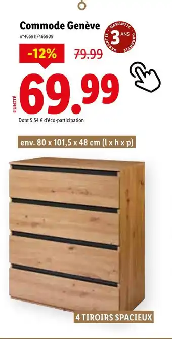 Lidl Livarno home Commode Genève offre