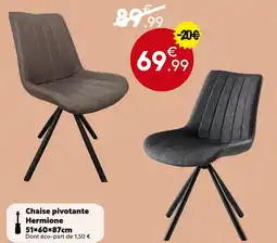 Maxi Bazar Chaise pivotante Hermione 51×60×87cm offre