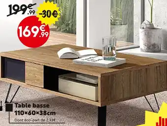 Maxi Bazar Table basse 110X60X38cm offre