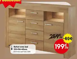 Maxi Bazar Bahut avec led 155x96x40cm offre