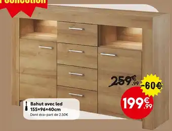 Maxi Bazar Bahut avec led 155x96x40cm offre