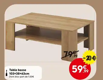 Maxi Bazar Table basse 103x38x63cm offre