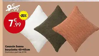 Maxi Bazar Coussin Soana bouclette 45×45cm offre