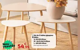 Maxi Bazar Set de 3 tables gigognes Miléo offre