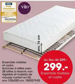 Möbel Martin Ensemble matelas et cadre offre