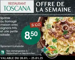 Möbel Martin Spätzle au fromage maison avec oignons frits et une petite salade offre