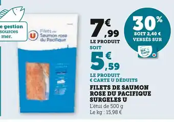 U Express U Filets de saumon rose du pacifique surgeles offre