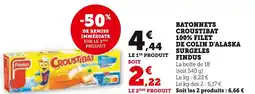 U Express Findus Bâtonnets Croustibat 100% Filet de Colin d'Alaska Surgelés offre