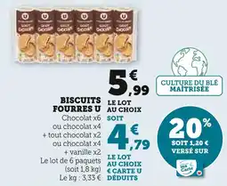 U Express U Biscuits fourrés offre