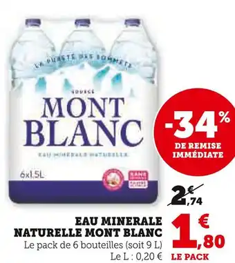 U Express MONT BLANC Eau minerale naturelle offre