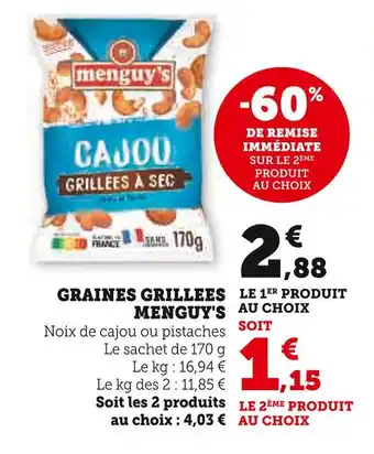 U Express MENGUY'S Graines grillees offre