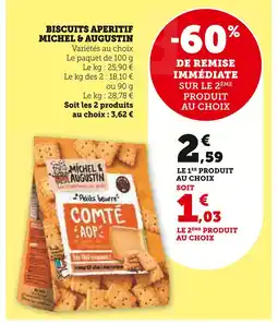 U Express MICHEL & AUGUSTIN Biscuits apéritifs offre