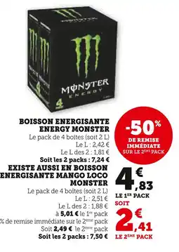 U Express MONSTER Boisson energissante energy offre