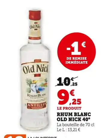 U Express OLD NICK Rhum Blanc 40° offre