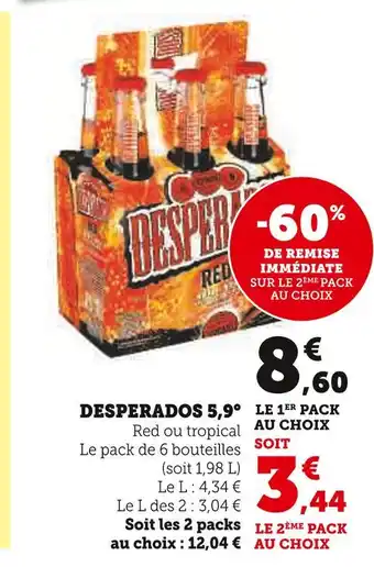 U Express DESPERADOS DESPERADOS 5,9° offre