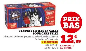 U Express PURINA Tendres effilés en gelée pour chat felix offre