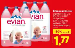 Lidl EVIAN eau minérale offre