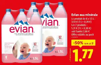 Lidl EVIAN eau minérale offre