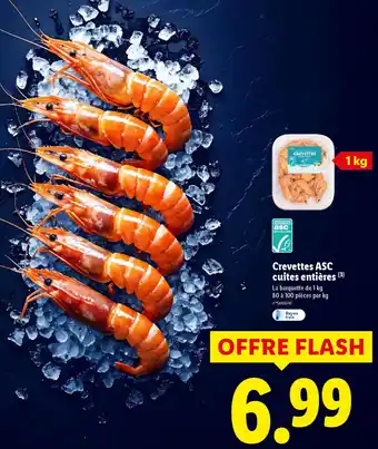 Lidl Crevettes ASC cuites entières offre