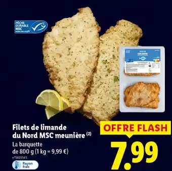 Lidl Filets de limande du Nord MSC meunière offre