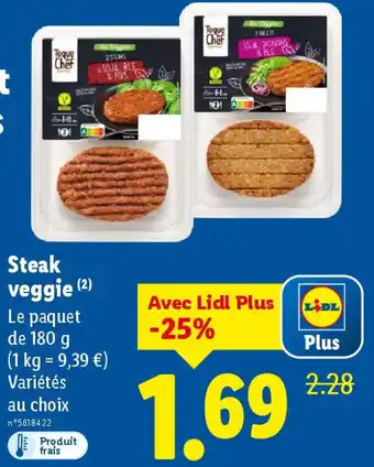 Lidl TOQUE CHEF Steak veggie offre