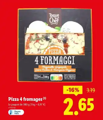 Lidl Pizza 4 fromages offre