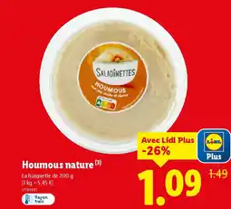 Lidl SALADINETTES Houmous nature ( offre