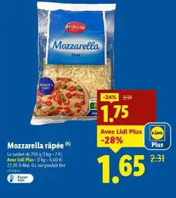 Lidl Mozzarella râpée offre