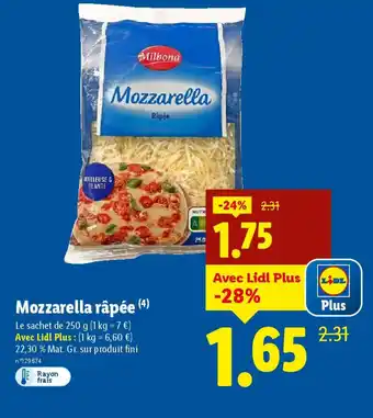 Lidl Mozzarella râpée offre