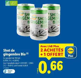 Lidl Shot de gingembre Bio offre